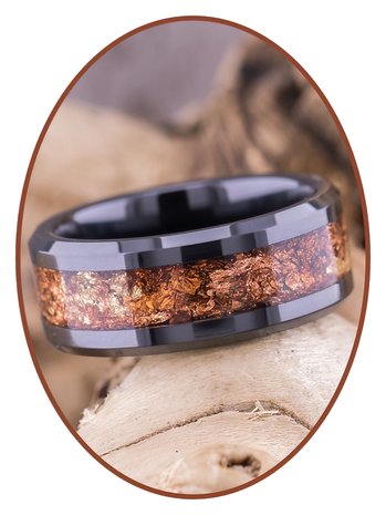 JB Memorials Ceramic Zirconium Multi Metallic As gedenk Ring 8mm - JRB141HT