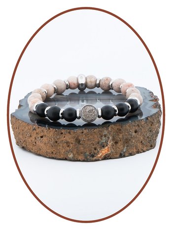 JB Memorials Frosted Agaat - Natural Stone As Armband - KHA026