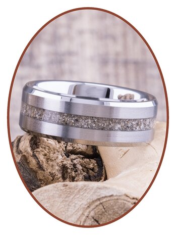 JB Memorials Tungsten Carbide Heren  As gedenk Ring met Gesatineerde afwerking - RB048HT