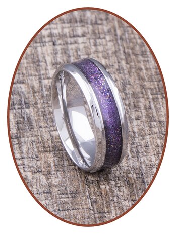 JB Memorials Edelstalen As Ring 'Bright Violet' - CRA010