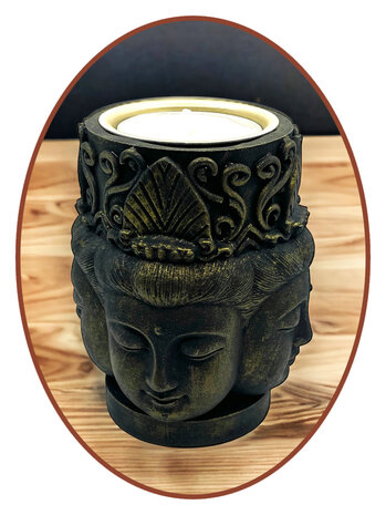 Mini As Urn  'Buddha' met Theelichthouder in Diverse Kleuren - UR008