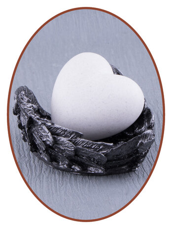 JB Memorials exclusief Knuffel Hart gemaakt met as, met optionele angelwing in  diverse kleuren mogelijk - AS003