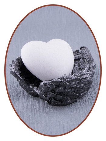 JB Memorials exclusief Knuffel Hart gemaakt met as, met optionele angelwing in  diverse kleuren mogelijk - AS003