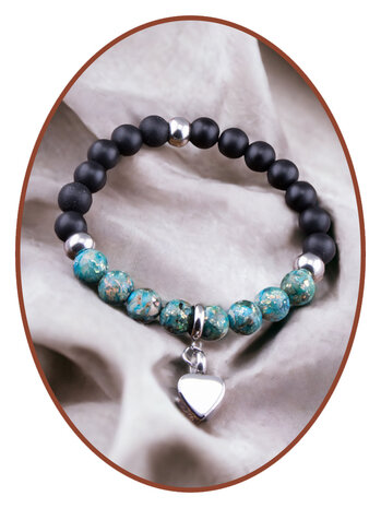 JB Memorials Exclusieve Edelsteen  - Mayfanite-Jasper & Synthetic Opal Kralen Armband in vele opties KHA039