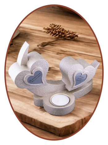Mini Duo Urn 'Hart' met Theelicht in vele Kleuren - HMP625T