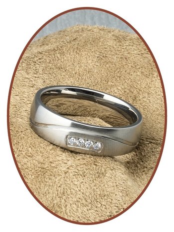 JB Memorials Dames Titanium Tekst Gedenk Ring - STR1705D