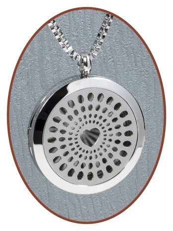 316L Edelstalen JB Memorials 'Hart' Medaillon Ashanger - RSP107