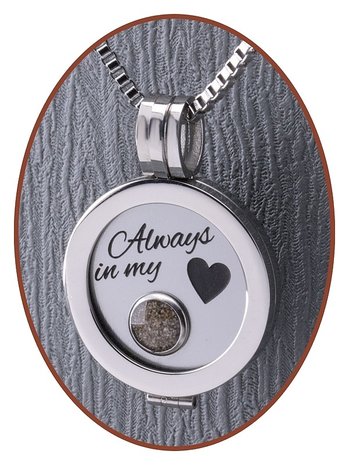 316L Edelstalen JB Memorials Silver Locket Ashanger - RSP072C