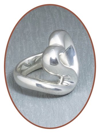 JB Memorials Sterling Zilveren XL Dames 'hart' As Ring - RB074