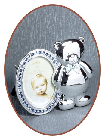 Silver plated fotolijstje 'Beertje' met Zirconia - M060