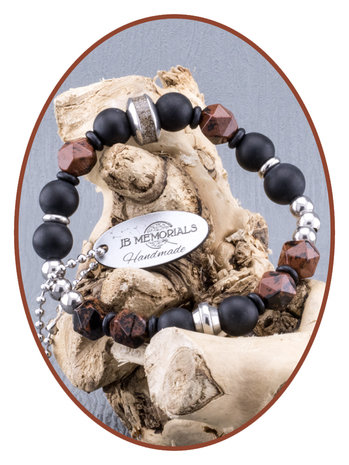 JB Memorials Frosted Agaat - Obsidiaan Dames As Armband - KHA014