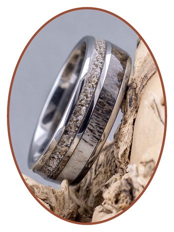 JB Memorials Exclusive Natureline  / Tungsten As Ring met Herten gewei - WR014