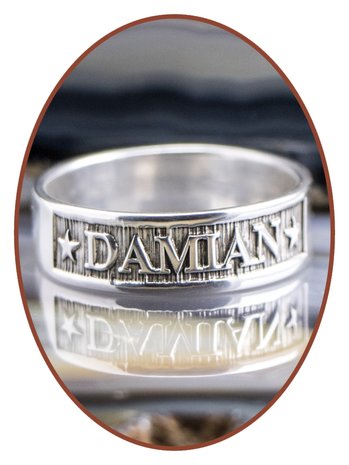 JB Memorials Sterling Zilveren Naam Gedenk Ring - RB067N