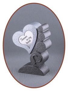 RVS-Look A t/m Z Letter Mini As Urn Mini - Midi As Urn 'Heart' in Diverse Kleuren en Afmetingen - HM421A