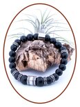 JB Memorials RVS Onyx Heren Duo As Armband - KHA025