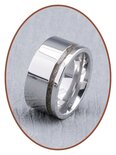 JB Memorials Zilver Chrome Brede Dames As Ring - RB046D