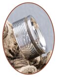 JB Memorials Zilver Chrome Brede Dames Vingerafdruk As Ring - RB046DV
