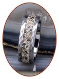 JB Memorials Tungsten Carbide gehamerde As Ring - RB142