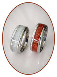 JB Memorials Edelstalen As Ring 'Multi Color Glow' 6 of 8mm breed - CRA017
