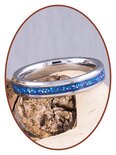 JB Memorials Tungsten Carbide Dames As Ring 'Blue Heaven' 4mm - RB143D