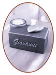 Mini As Urn met Theelichthouder 'Name & Hearts'  - HMP661B