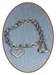 Edelstalen RVS Dames As Armband - AB179 - Alleen het hartje
