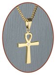 Edelstalen/RVS JB Memorials Premium 'Levenssleutel Goudkleur' Ashanger - G001