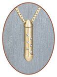 Edelstalen/RVS JB Memorials Premium Goudkleurige Zirconia Ashanger - G015
