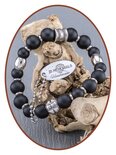 JB Memorials RVS Onyx XL Heren As Armband - KHA016
