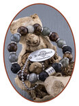 JB Memorials Labradoriet , Bronzite,  Lava As Armband - KHA005