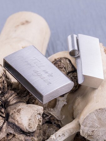 JB Memorials Edelstalen RVS Lederen Gedenk (As) Armband 30mm - ASB061