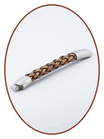 JB Memorials Edelstalen RVS Lederen As Armband 12mm - ASB024KL