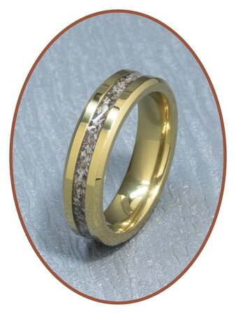 JB Memorials Tungsten Carbide Goudkleurige Dames / Heren As Ring - RB048G