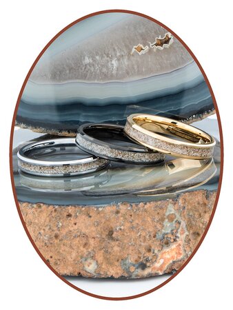 JB Memorials Tungsten Carbide Dames As Ring 4mm - RB143