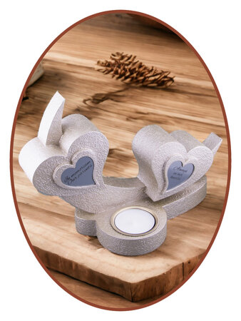 Mini Duo Urn 'Hart' met Theelicht in vele Kleuren - HMP625T