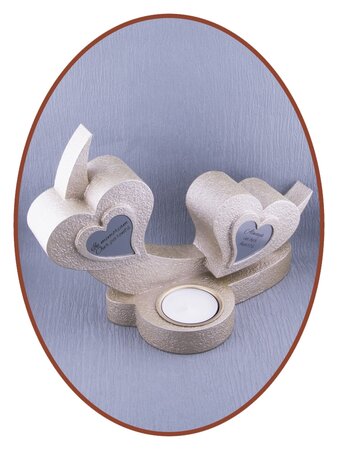Mini Duo Urn 'Hart' met Theelicht in vele Kleuren - HMP625T