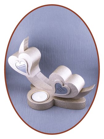 Mini Duo Urn 'Hart' met Theelicht in vele Kleuren - HMP625T