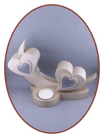 Mini Duo Urn 'Hart' met Theelicht in vele Kleuren - HMP625T