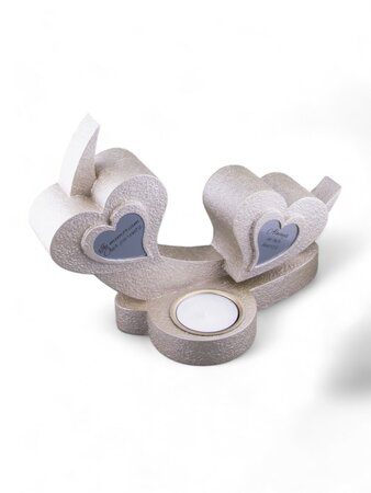 Mini Duo Urn 'Hart' met Theelicht in vele Kleuren - HMP625T
