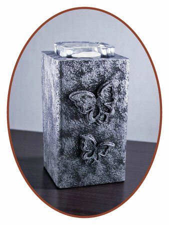 Mini As Urn 'Old Steel' met Theelicht Houder - HMP677