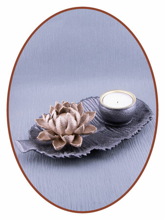 Mini As Urn 'Lotus op blad' in vele kleuren met theelicht  - HMP681