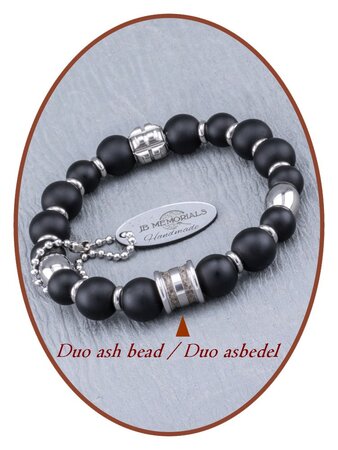 JB Memorials RVS Onyx XL Heren As Armband - KHA016