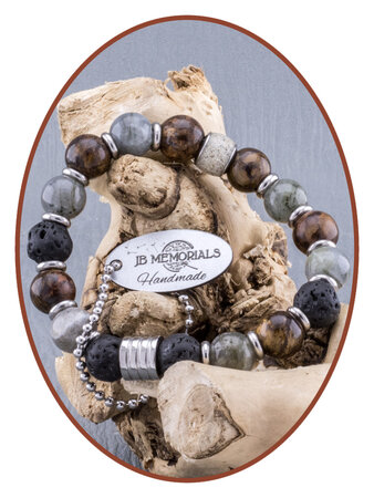 JB Memorials Labradoriet , Bronzite, Lava As Armband - KHA005
